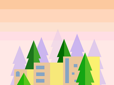 Smog In Berkeley ai berkeley building california design flat forest illustration illustration art illustrator smog tree vector