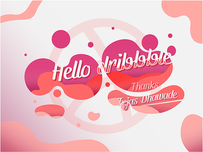 Hello Dribbble design flat illustration lettering type typography ui vector