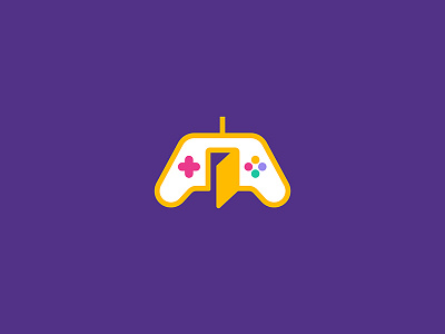 The Game Room console design flat game icon illustration logo room