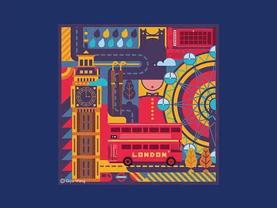 Square Illustration - UK (London) illustration