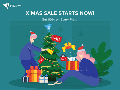 X'mas Sales christmas graphic design graphic art hide.me sale vpn xmas