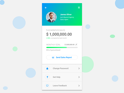 Sales Agent User Profile app dailyui design monthly goal sales sales agent ui user profile ux