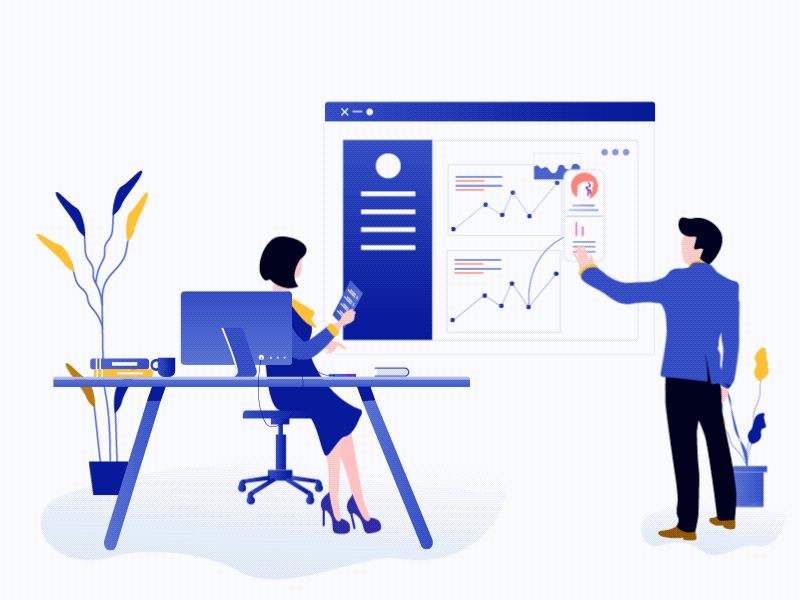 User portrait display 2018 ae backend blue color dashboard design motion ui vector web