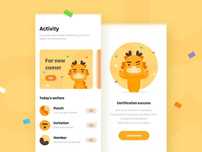 About dragon's activity page and result page activity animal app banner cartoon celebrate chinese dragon illustration loong mascot result page ui ux