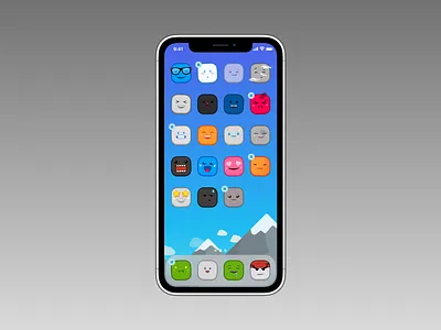 Cuddled iPhone cartoon cute icons ios iphone weather up