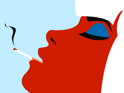 Smoking girl🌬️ popup popart vector smoke