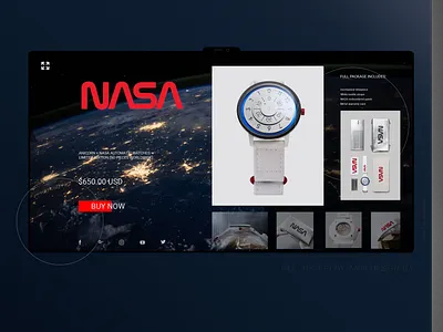 Nasa watches store. Ui / Ux Web design brand ecommerce landing landing page luxury nasa shopify space store ui ui ux ui dashboard ui elements uidesign ux ux design watches web webdeisgn woocommerce
