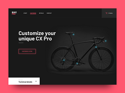 Bicycle Webshop Landing Page bicycle bike campaign hotspots landing page page shop ui ux webshop website