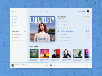 Daily UI 009 Music Player albums cover dailyui desktop app music music player playlists songs ui ux