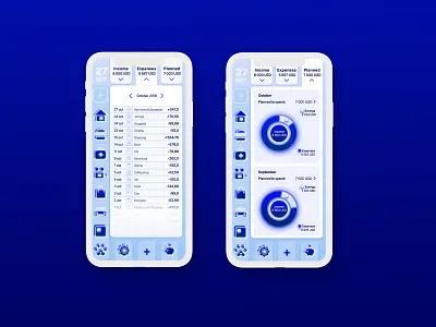 Track your expenses app appdesign blue budget design expenses finance finance app icons layout money simple statistics ui userexperience userinterface ux wallet web wireframes