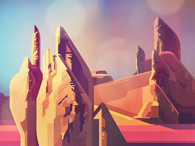 Landscape backgrounds concept art digital geometric glitch illustration illustrator james gilleard landscape retro scifi vector vintage