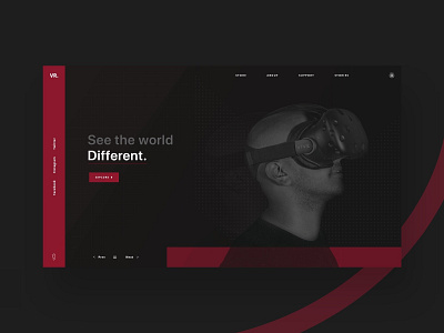 VR homepage dark design landing page layout ux virtual reality vr website website builder