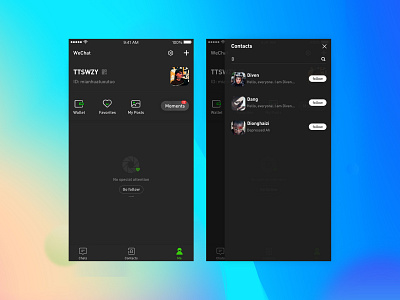 WeChat UI ai app black illustration ps sketch ui xd