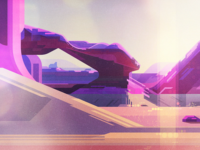 Landscape 2 backgrounds concept art digital geometric glitch illustration illustrator james gilleard landscape retro scifi vector vintage