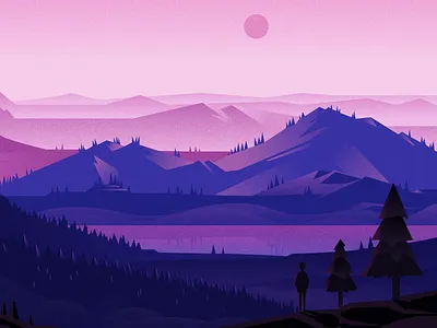 Beautiful Sunset design illustration ui