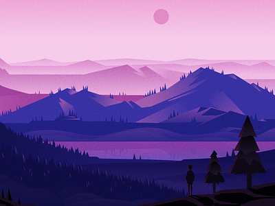 Beautiful Sunset design illustration ui