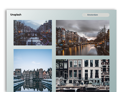 Daily UI 022 : search 022 amsterdam blue grey pictures travel ui uidaily uidesign unsplash web webapp webdesign