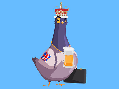 UK Pigeon animal animal art animal character blue charactedesign character elearning english illustrator pigeon