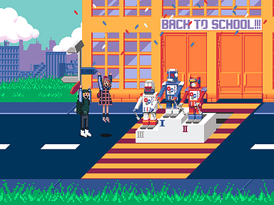 Moncler Enfant Back To School E 16 bit 8 bit 80s 90s animation illustration pixel art retro