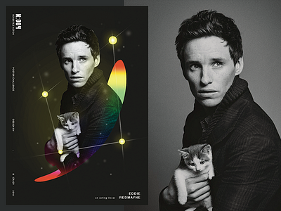 Eddie Redmayne abstract gradient color poster