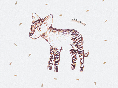 Okapi animal illustration animals cute animals handdrawn handdrawn illustration illustration ink art ink drawing ink illustration okapi pastel pastel art pastel illustration