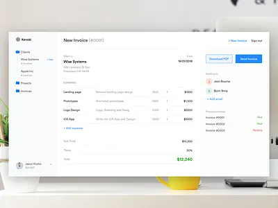 Kenobi Dashboard dashboard invoice