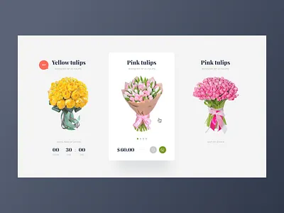 Flower Shop adobe xd cart dailyui design desktop flower price product card product catalog typography ui ux web