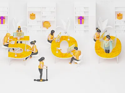 500 followers 3d illustration people