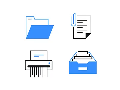 Office icons archive attachment clip document file folder icons office office icons paper vector