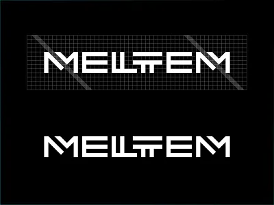 Meltem Logo and Grid 2d black branding design flat logo minimalistic simple typography vector