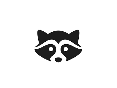 Raccoon Negative Space animal black brand design icon logo mark minimal negative space raccoon white