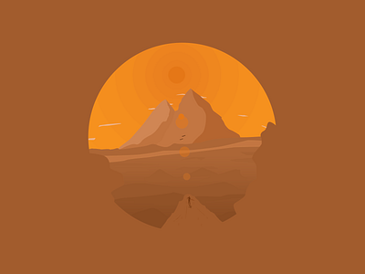 Chase l Illustration environment illustration art mountains simple sunset