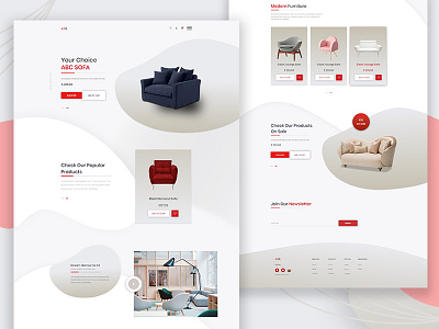 Furniture Landing Page clean design ecommence furniture trend ui ux web desgin