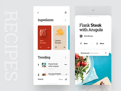 Cookbook App Interface cook cookbook cooking cuberto eat food graphics illustration intgredient ios recipes ui ux