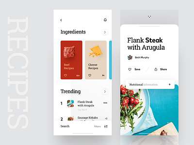 Cookbook App Interface cook cookbook cooking cuberto eat food graphics illustration intgredient ios recipes ui ux