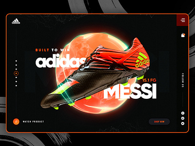 Adidas Messi Landing Page adidas adidas shoe branding color design illustration landing page landing page design landing page ui messi photoshop shoe ui ui design ux