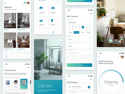 Cleaning application app application clean flat interface ios iphone minimal mobile ui user interface ux