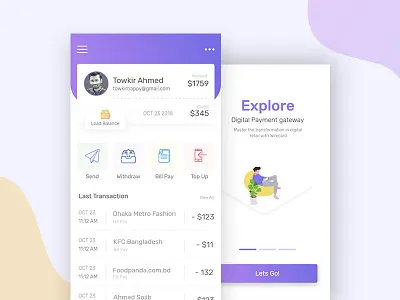 Online Payment Gateway App Design Concept app concept design online payment gateway payment app payment gateway ui ui design ux ux design