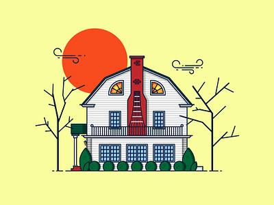 Amityville House Right View art design digitalart digitalillustration flat flathouse flatillustration graphic design horror movie illustration illustrator vector vectorart vectorillustration