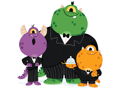 A monstrous night out book character colour cute fun illustration illustrator kids kidslit