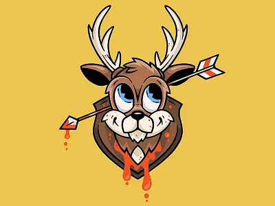 Deer animal antlers apple applepencil arrow art blood cartoon character deer design head icon illustration pencil procreate vector