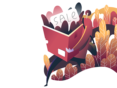 Autumn Sale illustration landing page vector