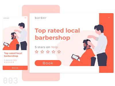 Landing Page - DailyUI 003 barbershop daily 100 figma illustration landing landingpage