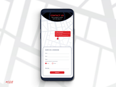 Daily UI 028 Contact Page appdesign contact page daily 100 challenge dailyui design digitaldesign mobile mobileapp mobiledesign ui ui ux uidesign