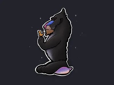 Sitting Animal Series: Baboon animal ape baboon doodle illustration illustrator monkey series sitting zen