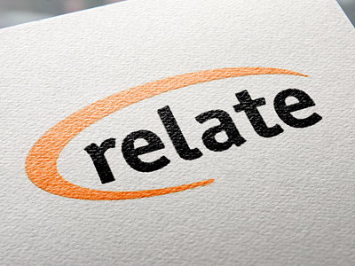 Relate Logo branding design graphic design logo orange swoosh type typography vector