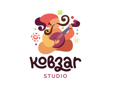 Kobzar folk logo logotype musician singer