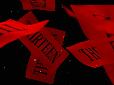 Still from an upcoming reel 3d animation branding c4d cycles4d motion graphics red reel thirteen typography xparticles