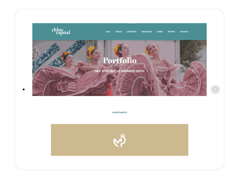 Chloe Capital VC firm website interaction design animation branding clean dailyui digital flat gif grid interface ios logo modern motion prototype simple typography ui ux web white