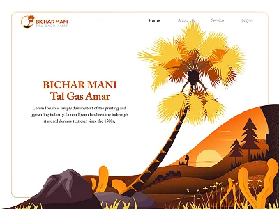 Home Page Illustration colorful home page illustration illustration for web landing page illustration nature palm tree tree vector